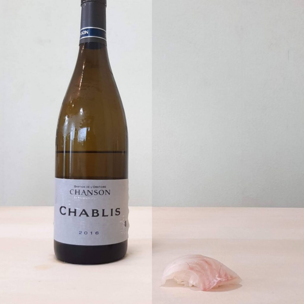 マツカワガレイ×ドメーヌ・シャンソン シャブリ 2016（Domaine Chanson Chablis 2016）