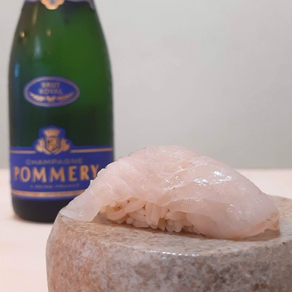 ヒラメ×ポメリー ブリュット ロワイヤル（Pommery Brut Royal）